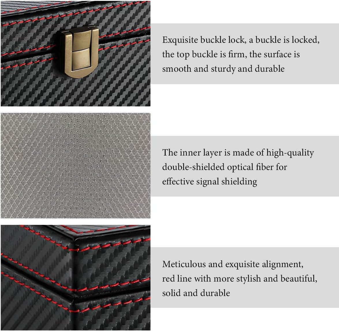 Faraday Box for Car Keys, Carbon Fiber Key Fob Protector RFID Signal Blocking Box, Anti-Theft Shielding Cage Signal Blocker for Keyless Fobs Phones, Car Accessories
