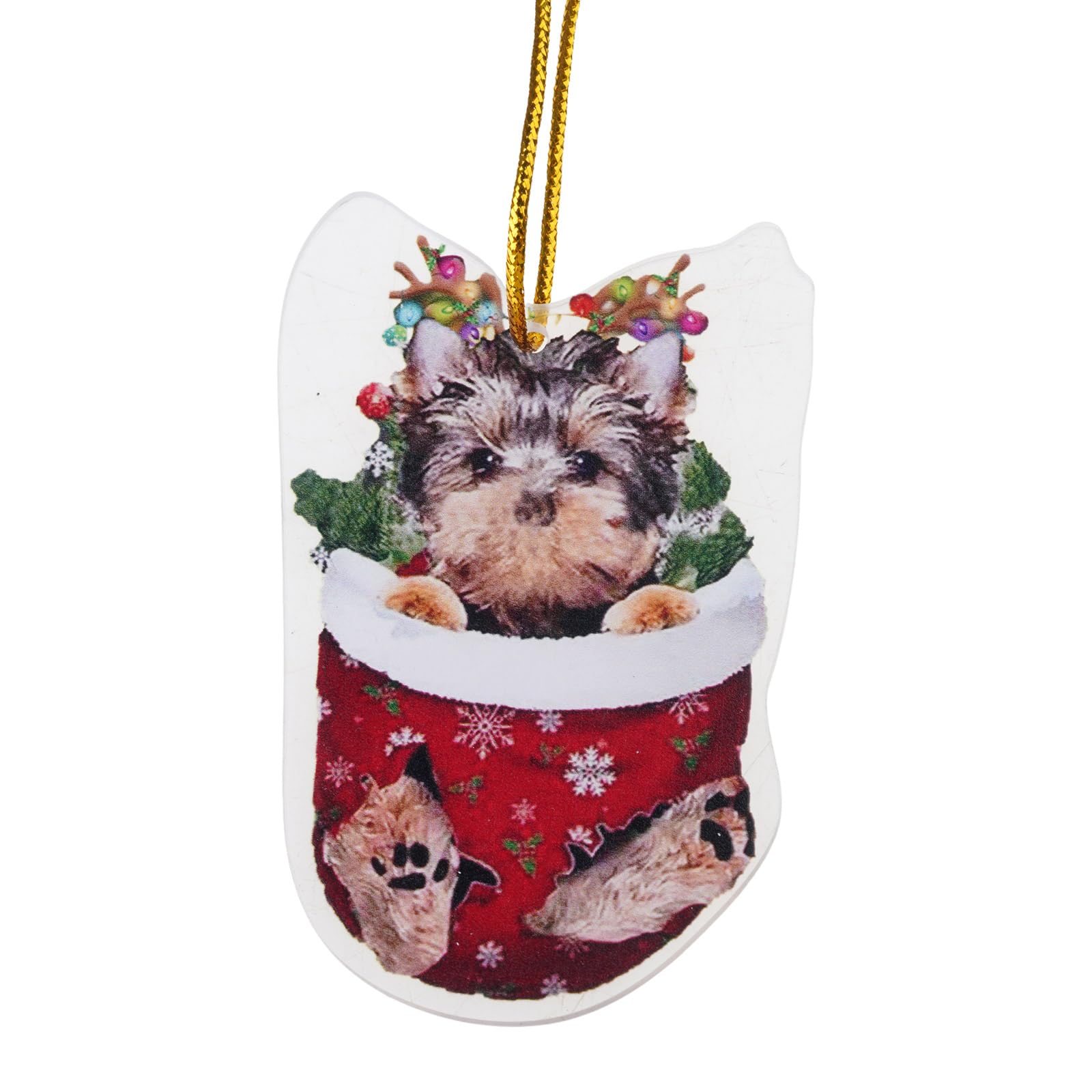 Lerpwige Festival Dog Hanging Charm Acrylic Pendant Christmas Decoration Hanging Ornament For Tree Adornment Dog Stocking Fillers