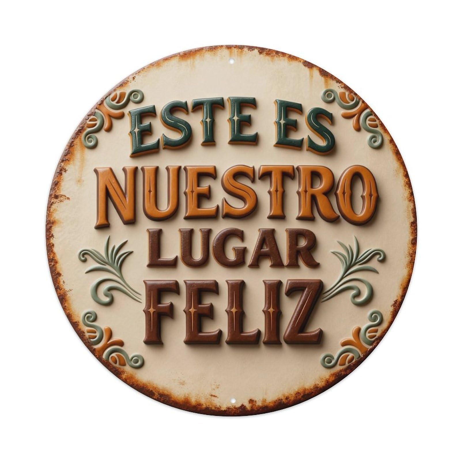 Zlatcbu Vintage This Is Our Happy Place- Metal Tin Sign Retro Wall Art Poster, Decor For Home Living Room Bar Cafe Garage, 8X8 Inch