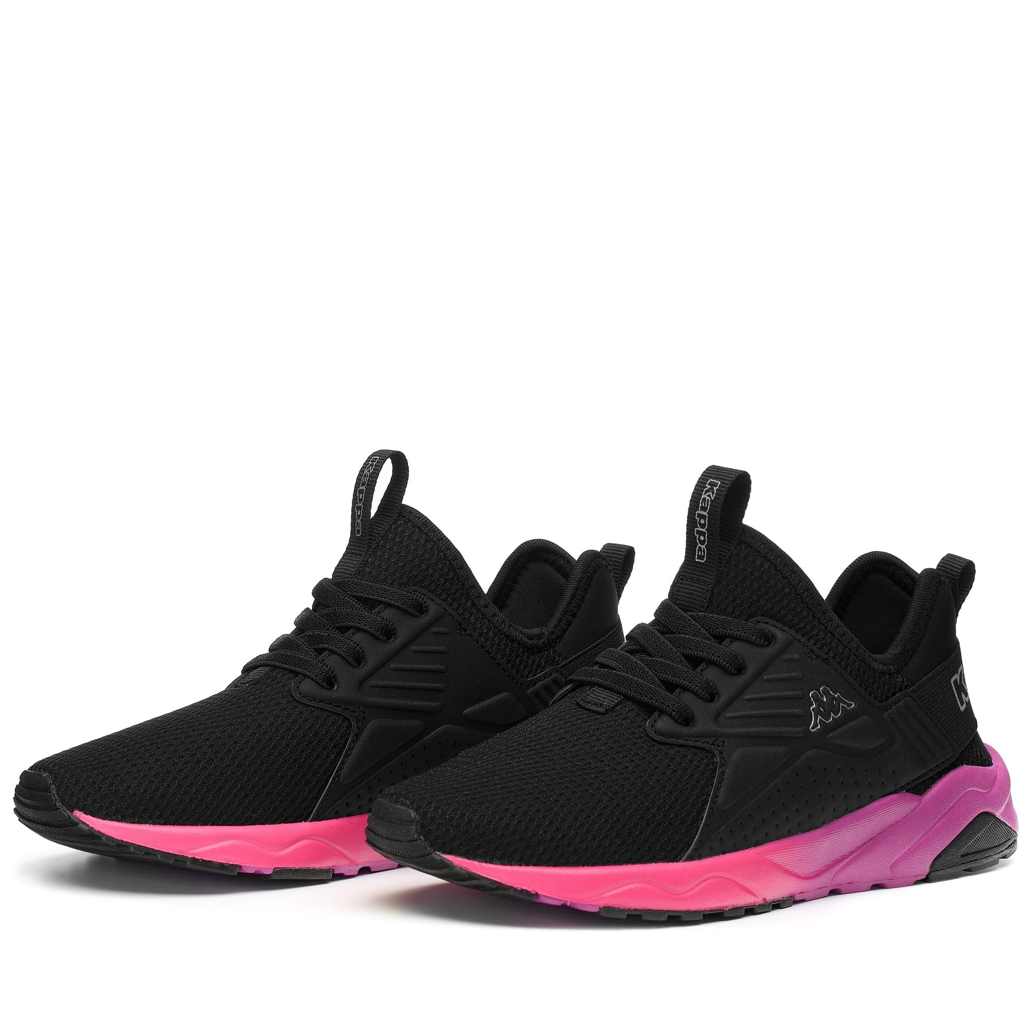 Kappa Sanpuerto El Kid Logo, sportschoenen, uniseks, kinderen en jongens, Zwart Grijs Zilver Fuchsia