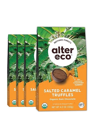Miniatura 9 de Alter Eco  Trufas de caramelo salado  58 cacao oscuro puro comercio justo orgánico sin OMG trufas de chocolate negro sin gluten  60 trufas