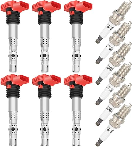 Aintier Ignition Coil Coils&amp;iridium Spark Plugs UF483 2001 2002 2003 2004 2005 A4 A4 TT TT