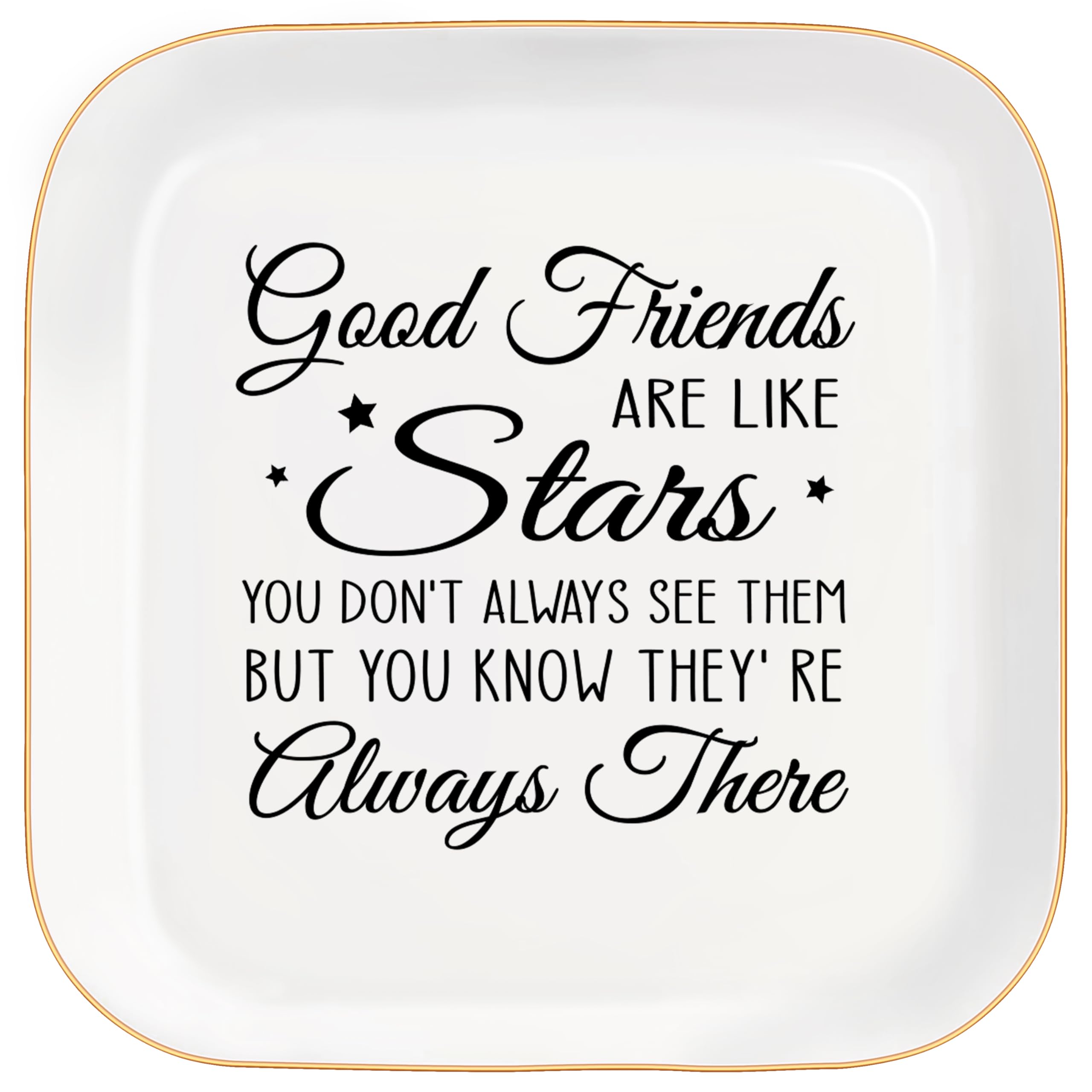 MQPPKJ Friend Gifts Trinket Dish for Women, Unique Friendship Gifts, Good Friends are Like Stars Ceramic Ring Dish Jewelry Tray for Birthday Christmas Gift for Mom, Sister, Best Friends (Best Friend)