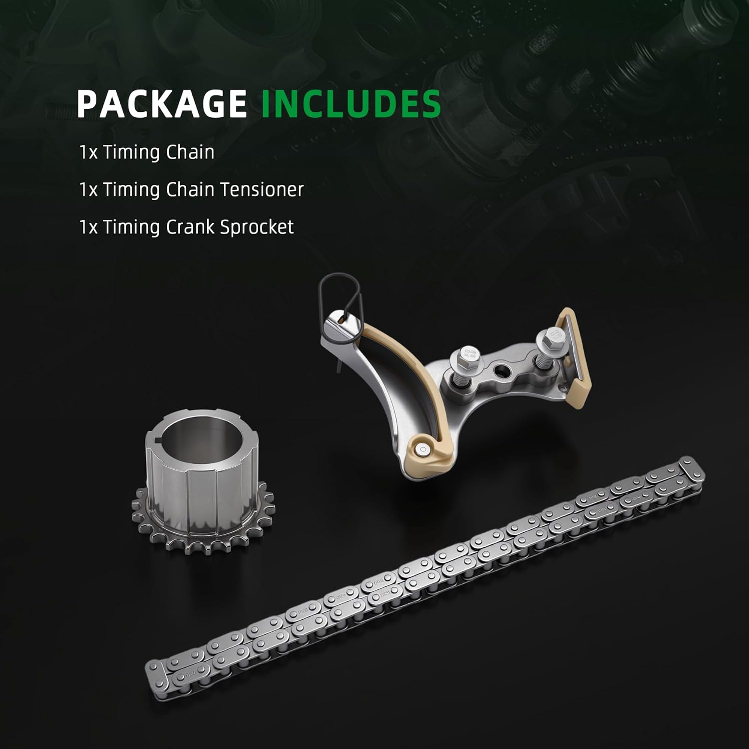 3pcs Engine Timing Chain Kit with Sprocket & Tensioner, for Cadillac CT5 CTS Escalade, for Chevrolet Camaro Corvette Express Silverado Suburban Tahoe, for GMC Savana Sierra Yukon,14-22