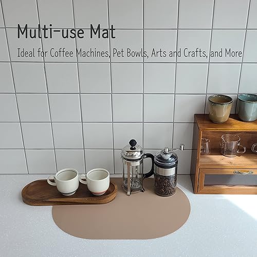 Miniatura 5 de Juego de 4 manteles individuales de silicona, resistentes al calor, lavables y lavables, antideslizantes, impermeables, modernos, ovalados, de 16.9