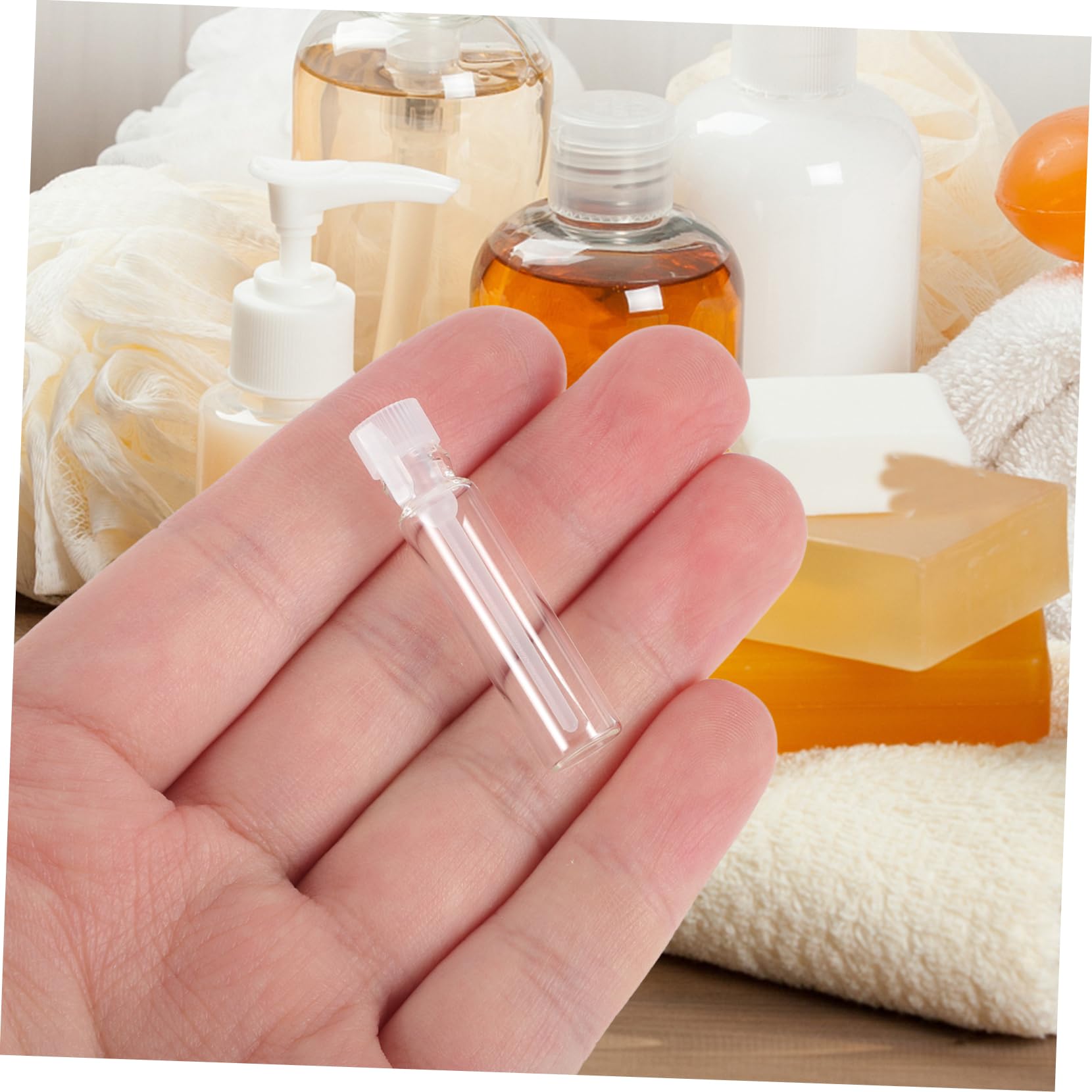 500 Szt Butelka Próbki Perfum Podróżne Pojemniki Kosmetyczne Probówki Fiolki Na Próbki 1 Ml Mini Szklane Pojemniki Wielokrotnego Użytku Terrarium Szkło Kosmetyk Przenośna Butelka