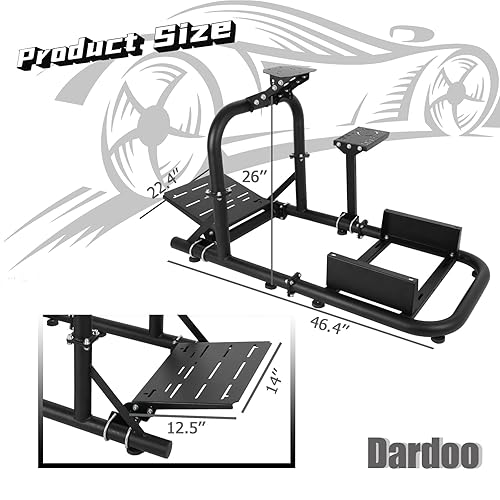 Miniatura 2 de Dardoo Gaming Simulator Cockpit with Alloy Steel Racing Wheel Stand Compatible with Logitech G25 G27 G29 G920 G923 Fanatec Thrustmaster T300RS