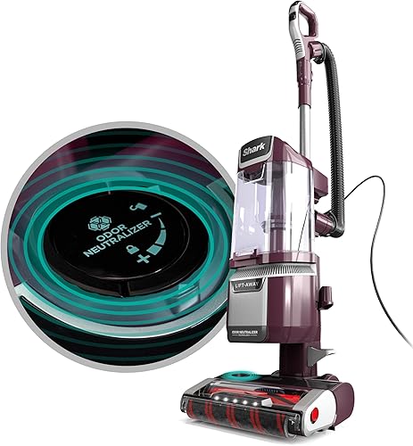 Shark LA702 Rotator Pet Lift-Away ADV Aspiradora vertical con DuoClean PowerFins HairPro y tecnología neutralizadora de olores, color morado vino