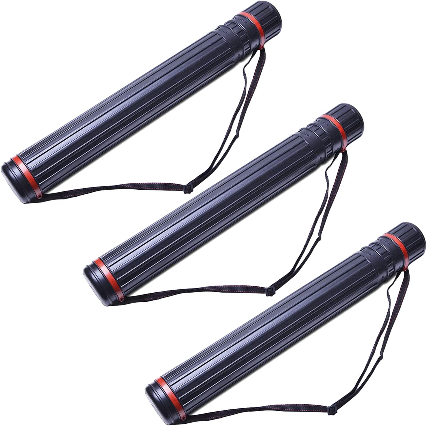 Amazon.co.jp Ecjiuyi ポスターチューブ 拡張可能なブループリントキャリートランスポートチューブ ブラック 防水 伸縮式