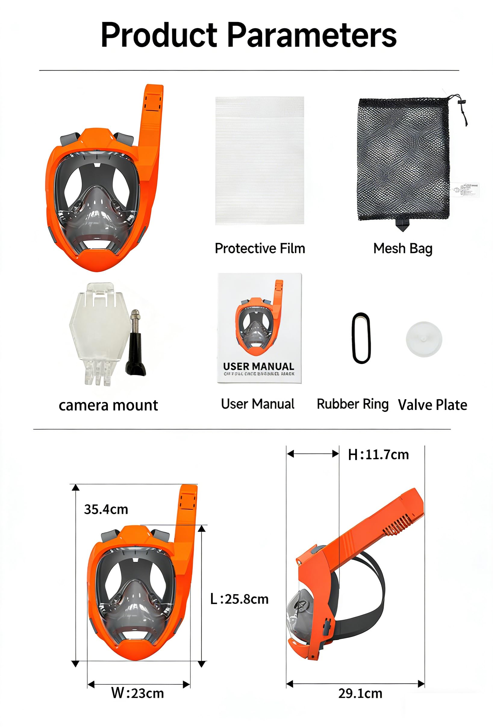 Máscara de Snorkel de Cara Completa, Tubo Lateral Mejorado con un 67 % más de Ingesta de oxígeno, máscara de Buceo antiescamas y antivaho, Vista panorámica de 180° para Adultos y Adolescentes