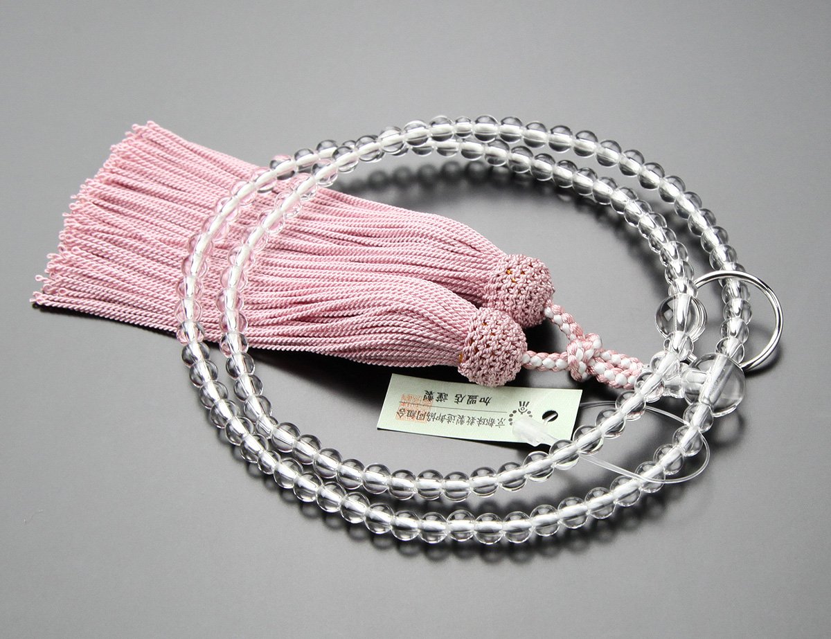 Amazon｜念珠ドットコム 曹洞宗 数珠 女性用 8寸 本水晶 本銀輪 正絹房