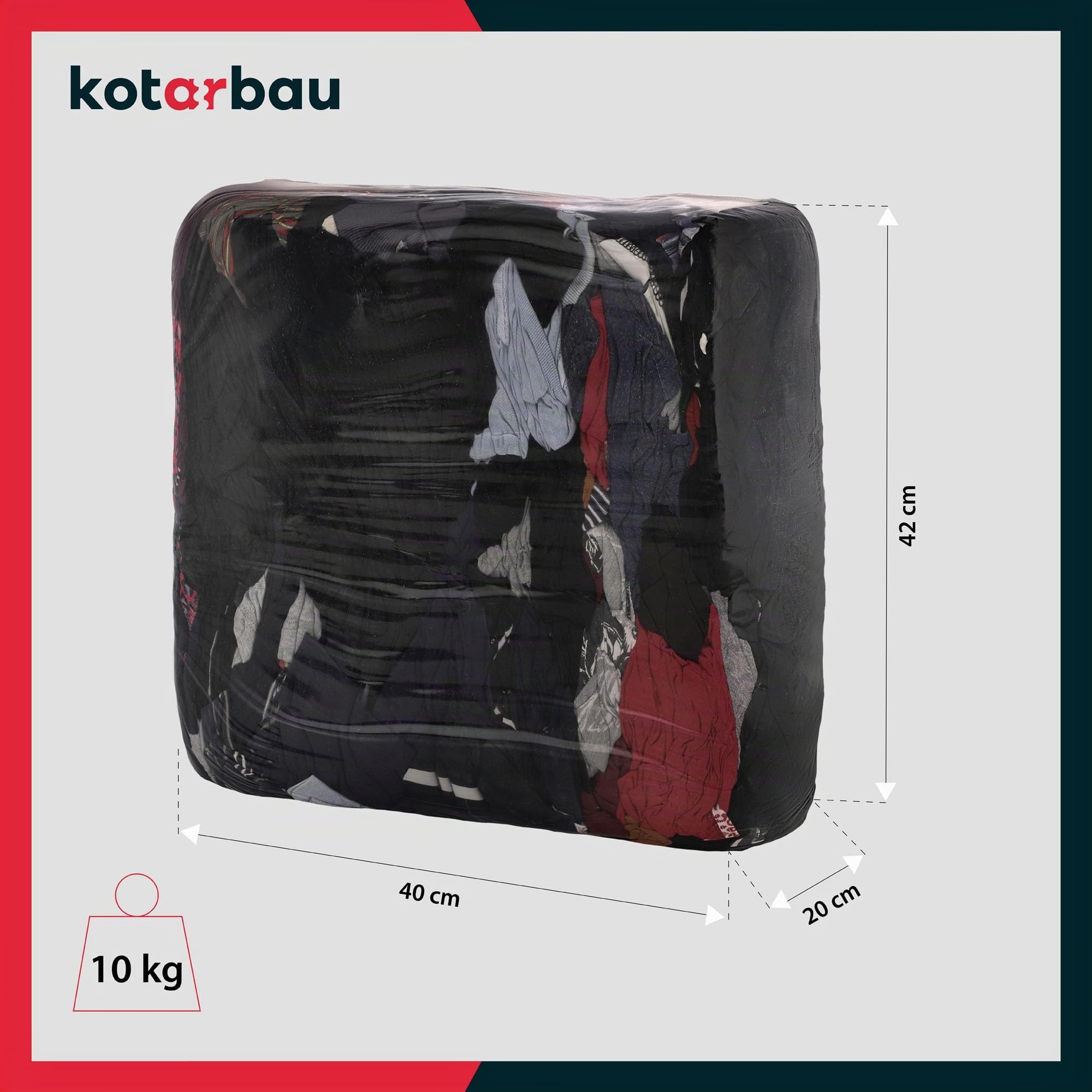 KOTARBAU Paños de limpieza para taller, 10 kg, de algodón, paños de limpieza para coche, paños de limpieza industriales, para taller, paños de cocina, paños para chimenea, juego de cuidado del coche