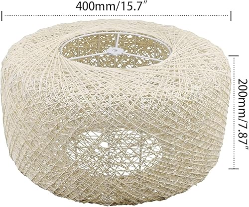 Miniatura 4 de Lámpara colgante de bambú tejida a mano, funciona con pilas, lámpara colgante tejida a mano de ratán, luz tejida a mano, 1 luz colgante para cocina