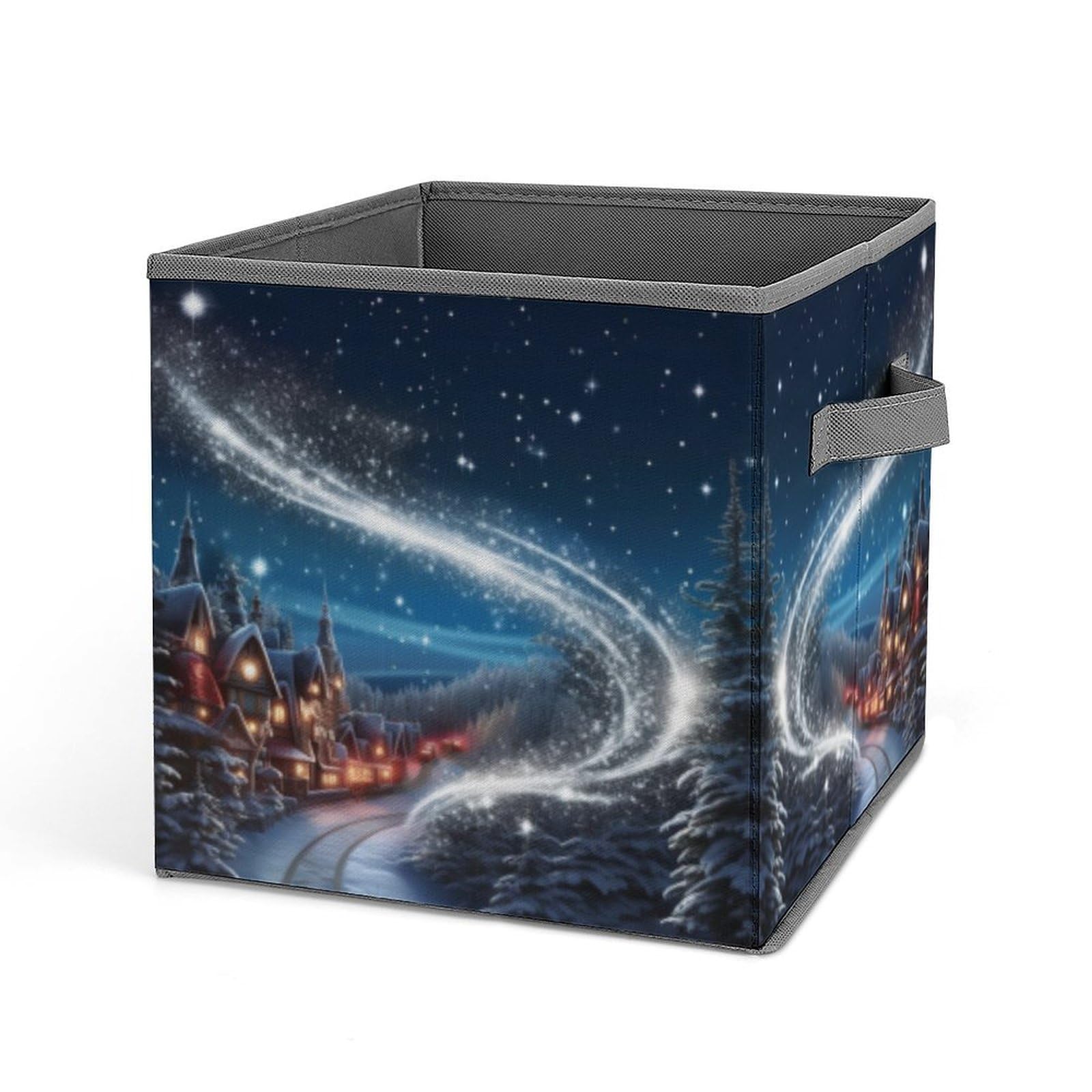 Bacs de rangement pliables et empilables avec poignées pour vêtements et placard de Noël
