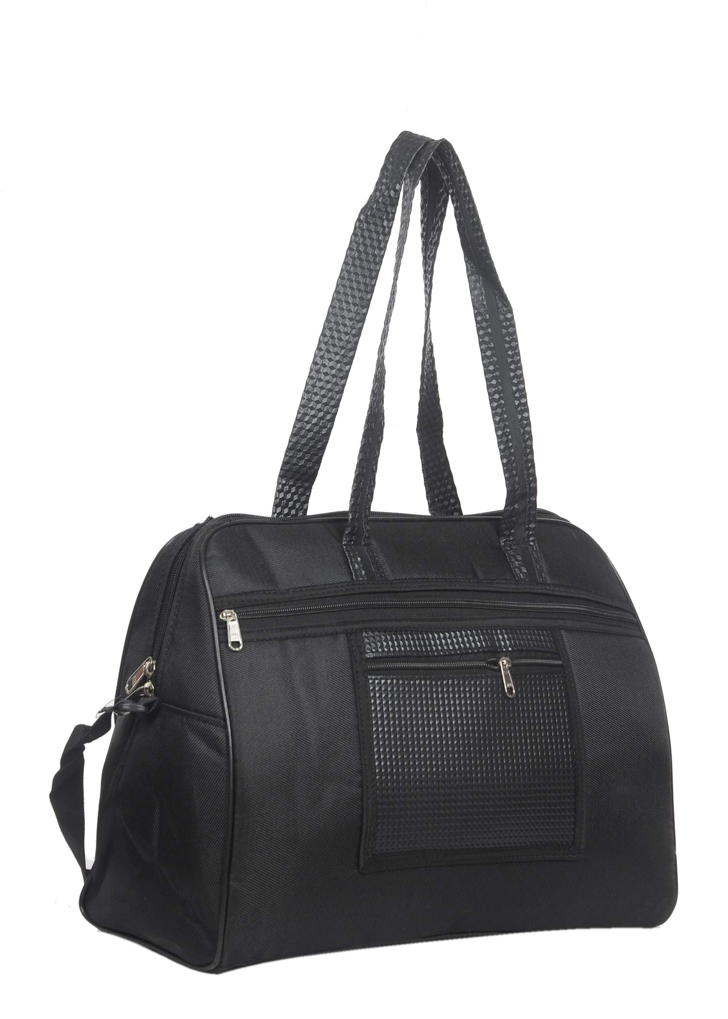 Sunesh Creation Nylon Fabric Travel Bag/Duffle Bag with Zip Closure (Black,41x18x32cm)-image-6