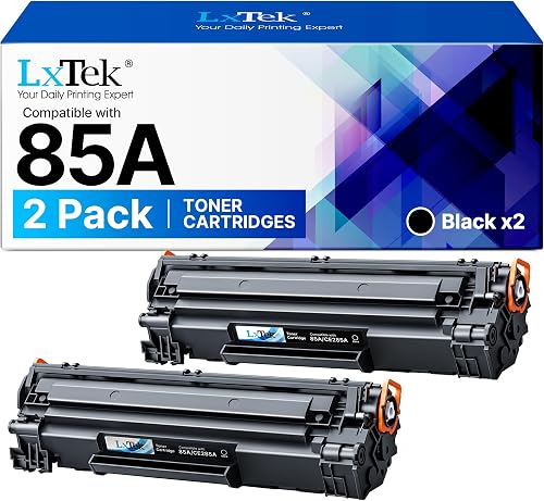 LxTek CE285A Compatible Toner Cartridges Replacement for HP CE285A 85A for HP Laserjet Pro P1102W P1102 M1132MFP M1217NFW M1212NF M1132 P1100 M1136 M1210 M1212 M1213NF (2 Black)