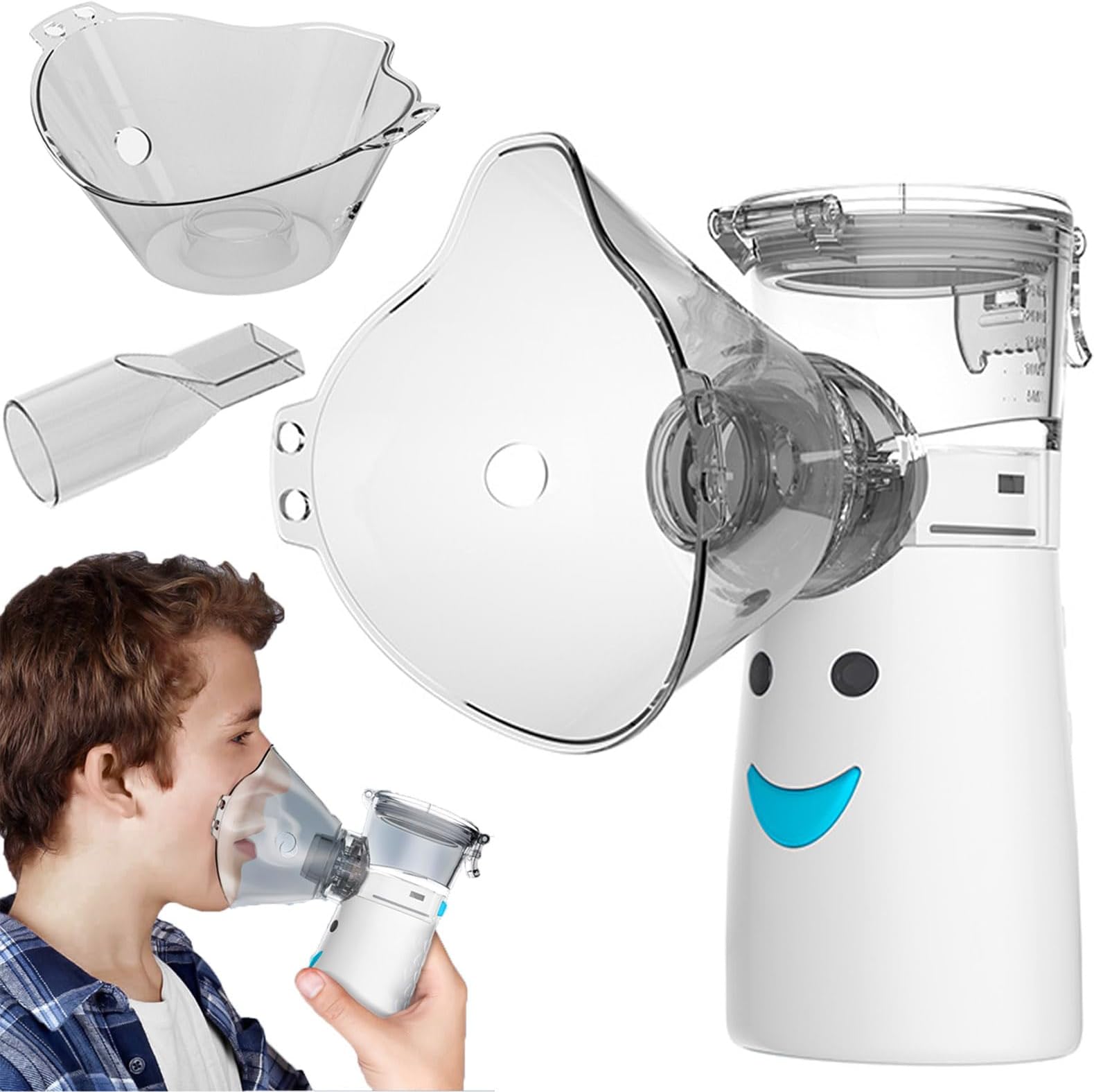 UNOSEKS Portable Nebulizer, Effective Handheld Mesh Nebulizer Machine for Kids Adults, Breathing Machine Nebulizer Inhaler Home Use Travel Friendly