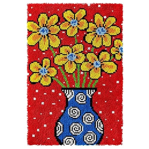 ROCKY&CHAO Myriad Choices Latch Hook Rug Kits, DIY Rug, Home Carpet Making Canvas Crochet Kits Embroidery Needlework Crafts for Decor, Beginners Kids Adults, 60 X 40 cm