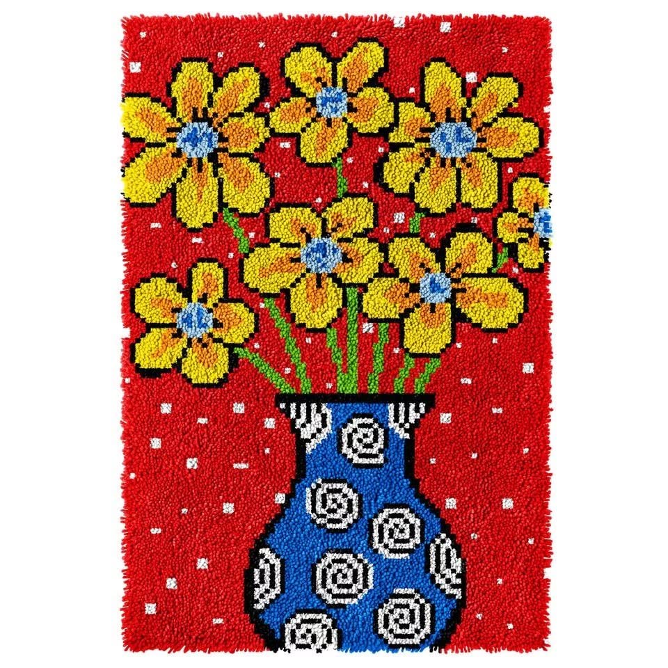 ROCKY&CHAO Myriad Choices Latch Hook Rug Kits, DIY Rug, Home Carpet Making Canvas Crochet Kits Embroidery Needlework Crafts for Decor, Beginners Kids Adults, 60 X 40 cm — image 1