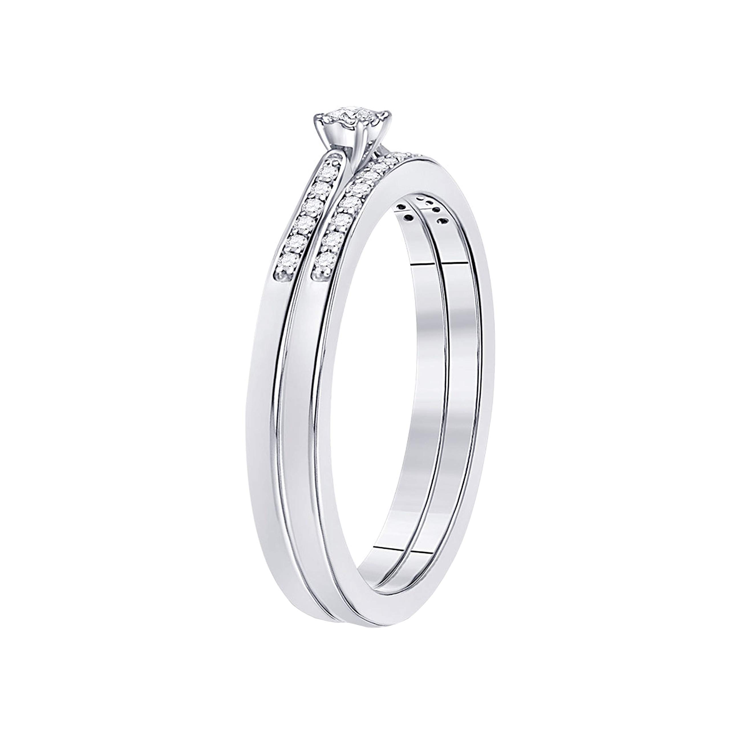 DazzlingRock Collection 10 quilates oro blanco redonda G-H Diamond