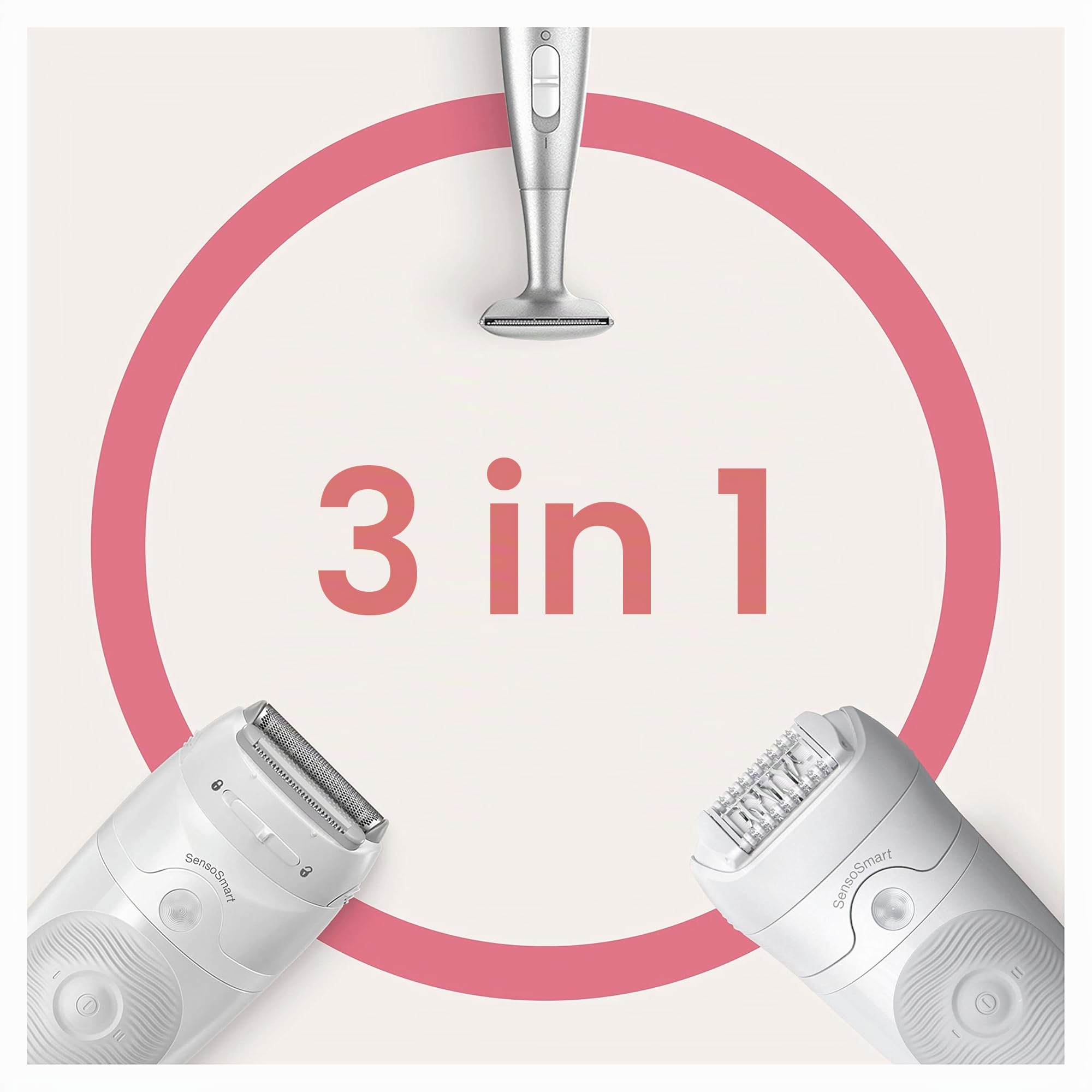 Braun Silk-épil 5 Depilatore Donna, Epilatore Viso, Alternativa All’Epilazione Laser Peli Donna, Testina Flessibile, Pelle Liscia, con Cappuccio Adatto alle Prime Epilazioni, 5-825 Bianco/Grigio