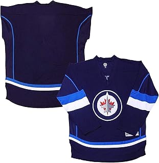 Outerstuff Winnipeg Jets Blank Navy Premier Team Apparel 1 Stripe Home Youth Jersey