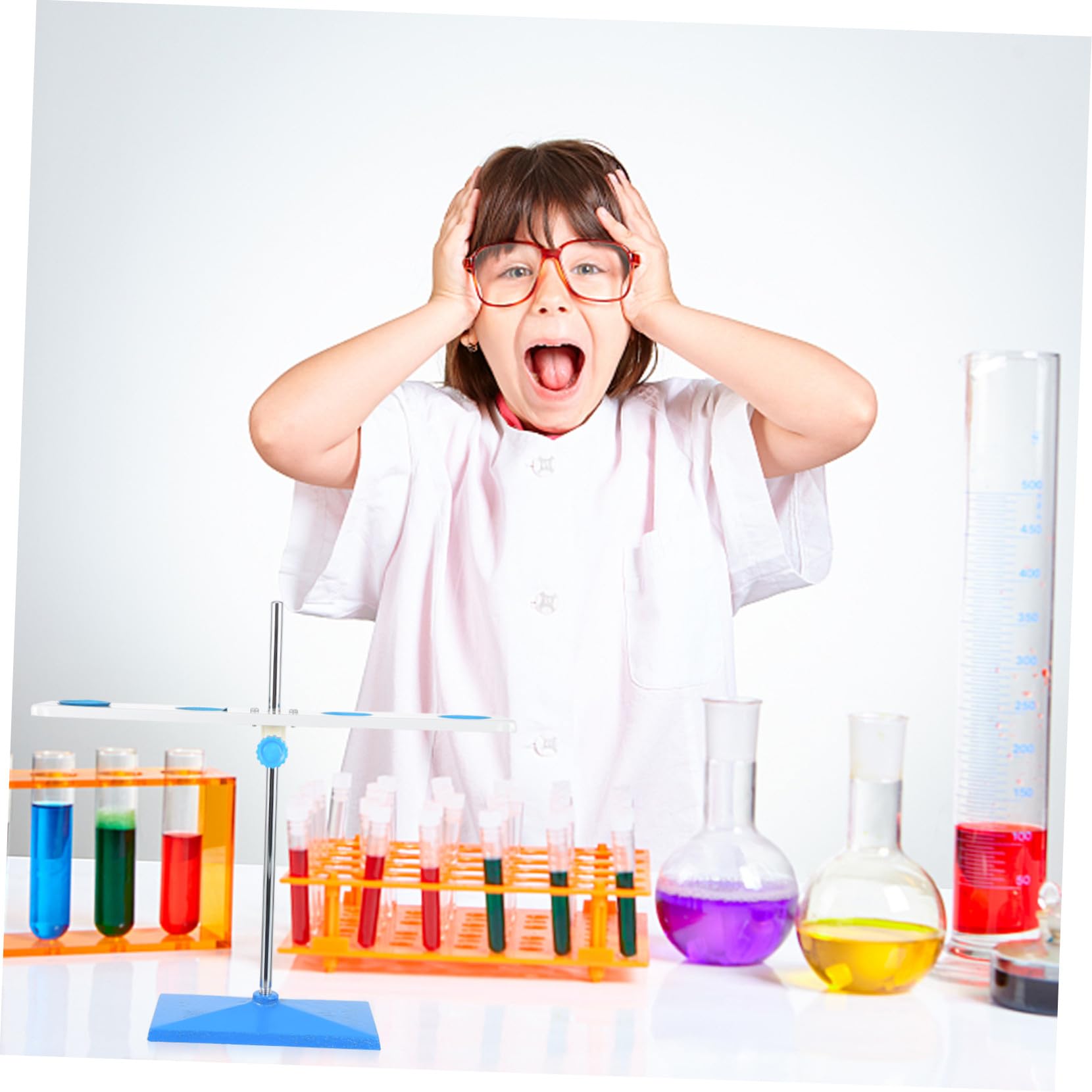 Regulowany Stojak Lejki Laboratoryjne z Czterema Otworami Żelazny Uchwyt Do Eksperymentów Chemicznych Stabilna Podstawa Idealny Do Nauki i Prezentacji