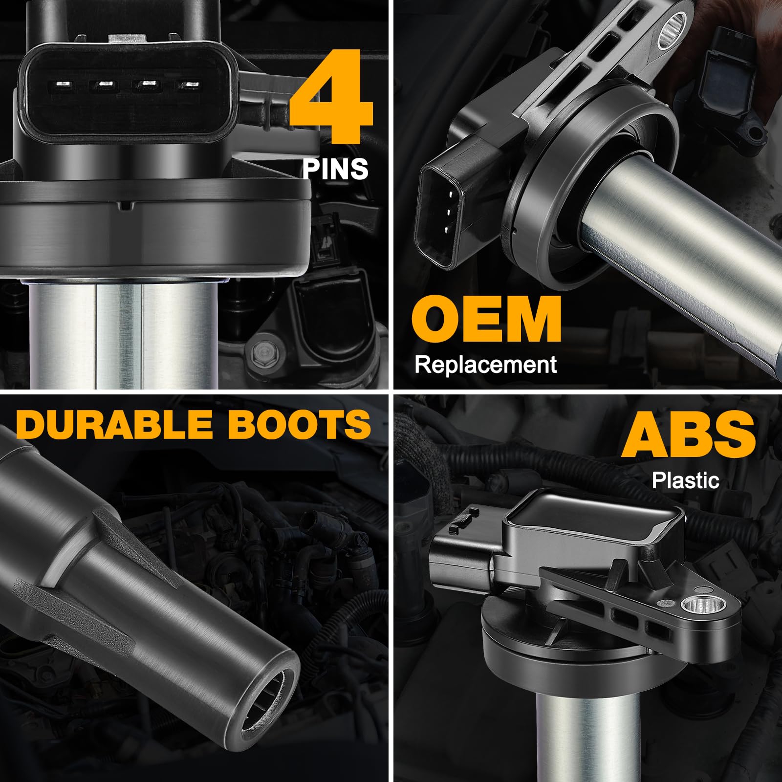 BDFHYK Ignition Coil Pack UF519 Set of 8 Compatible with Jaguar XF Super V8 Vanden Plas S-Type XK8 XJ8 XJR XK XKR Land Rover LR3 Range Rover 4.0L 4.2L 4.4L V8 Replacement for 5C1420 E1019 C1427