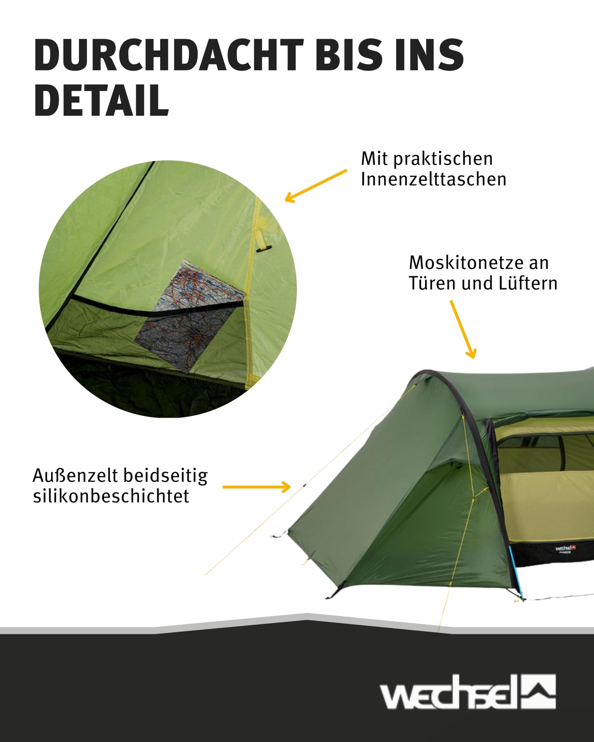 Wechsel Pioneer I Zero-G Trekkingzelt für 2 Personen I schnell aufbaubares Leichtgewichtszelt I kompakt & transportabel I ideales Outdoor-Zelt für Camping, Wandern & Radreisen