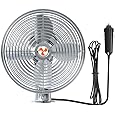 Heavy Duty 12V 8.75-Inch Car Fan,2-Speeds,All-Metal for RVs, Cars, Trucks, etc.Cigarette Lighter Cooling Fan,Helps to Circulate the Air in Your Car.(Cord Length 6FT)