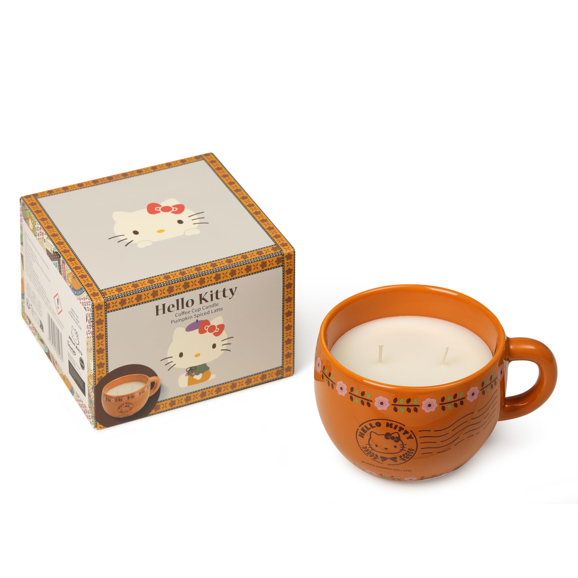Hello Kitty Brown Latte Pumpkin Spiced Latte Scented Candle, 2-Wick, 195G, 20 Hour Burn Time, Shea Butter Wax