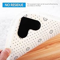 Vista 9 de Paquete de 4 adhesivos antideslizantes para alfombras, cinta adhesiva de doble cara para alfombras, lavable, cinta adhesiva de doble cara