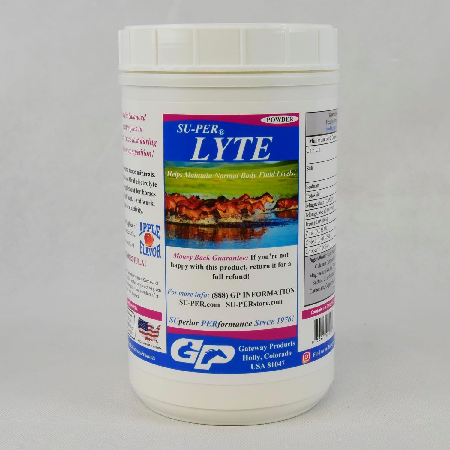 SU-PER Lyte Horse Electrolyte Supplement - Helps Maintain Normal Body Fluid Levels - Performance Horse Minerals & Electrolytes Replacement - 30 Pound, 8 Month Supply