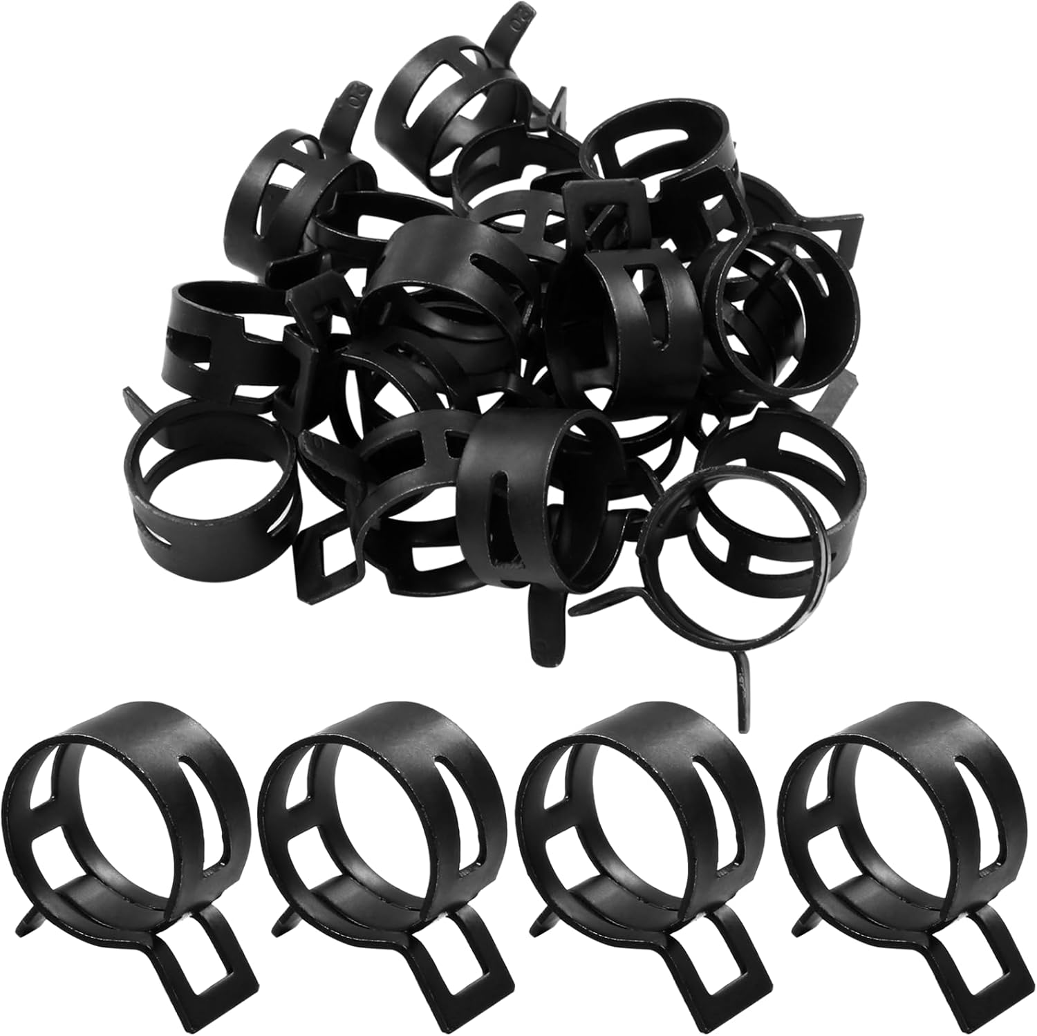 20 Pcs 20mm ID Spring Band Type Clamps - 0.78" Fuel Hose Clamps Fasteners Secure Fuel Hose Fasteners for Air Tube and Water Pipe