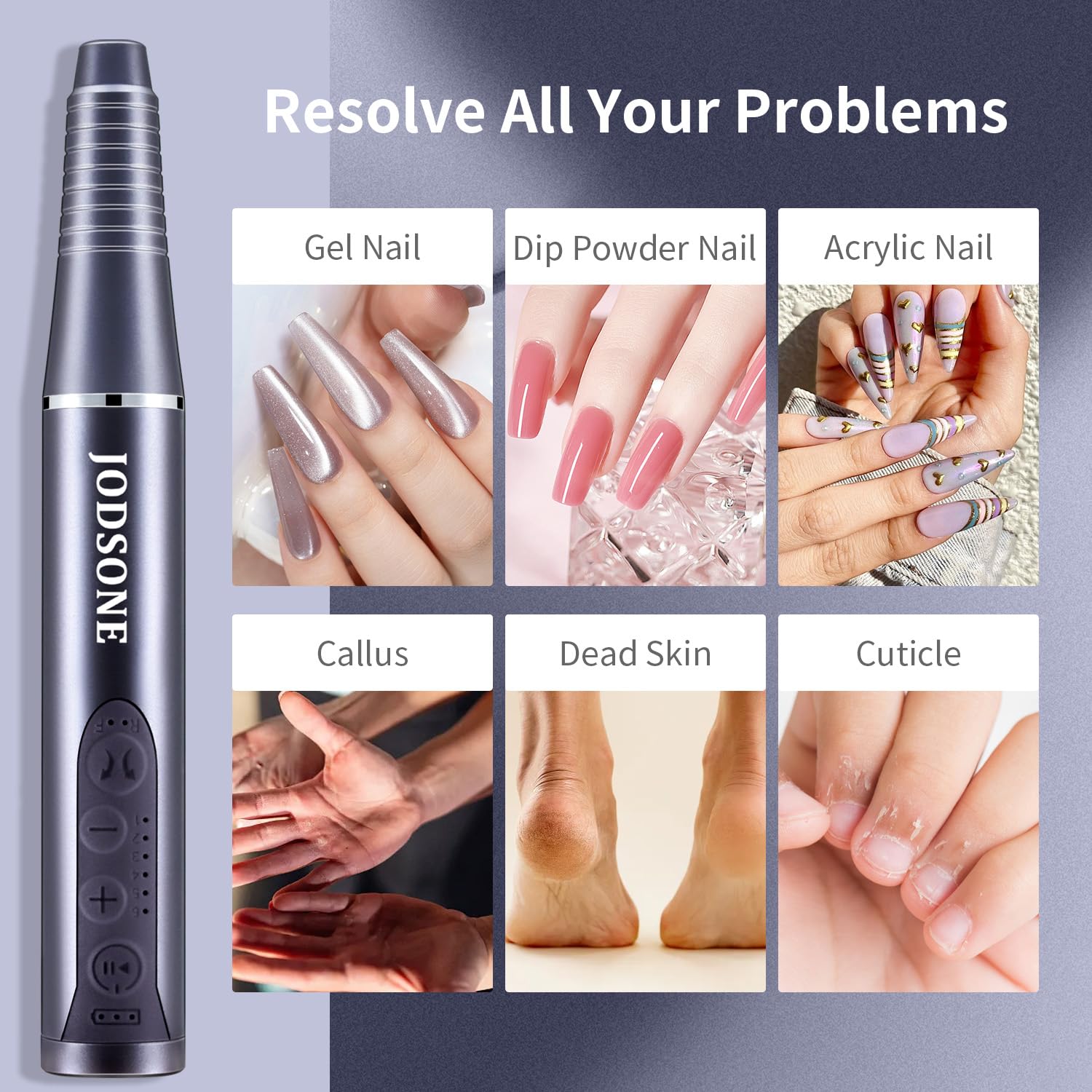 JODSONE Controllable Speed Portable Nail Drill Professional Electric 30000RPM Home Salon Polishing Manicure Nail Drill - Image 2