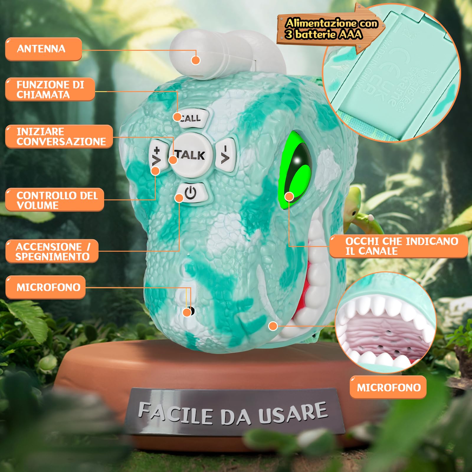 Fygurso Walkie Talkie per Bambini, Giocattoli per Bambini Ragazzi e Ragazze di età Compresa tra 3 e 8 Anni per Avventure all'aperto, Campeggio, Halloween, Natale, Regali di Compleanno (2 Pacchetti)