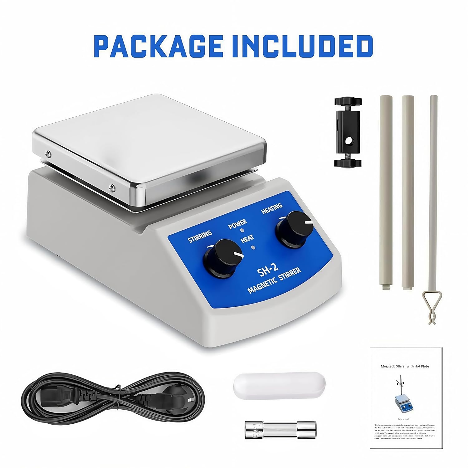Magnetic Stirrer Hot Plate with Heating Control, SH-2 Lab Mixer, 1000ml Capacity