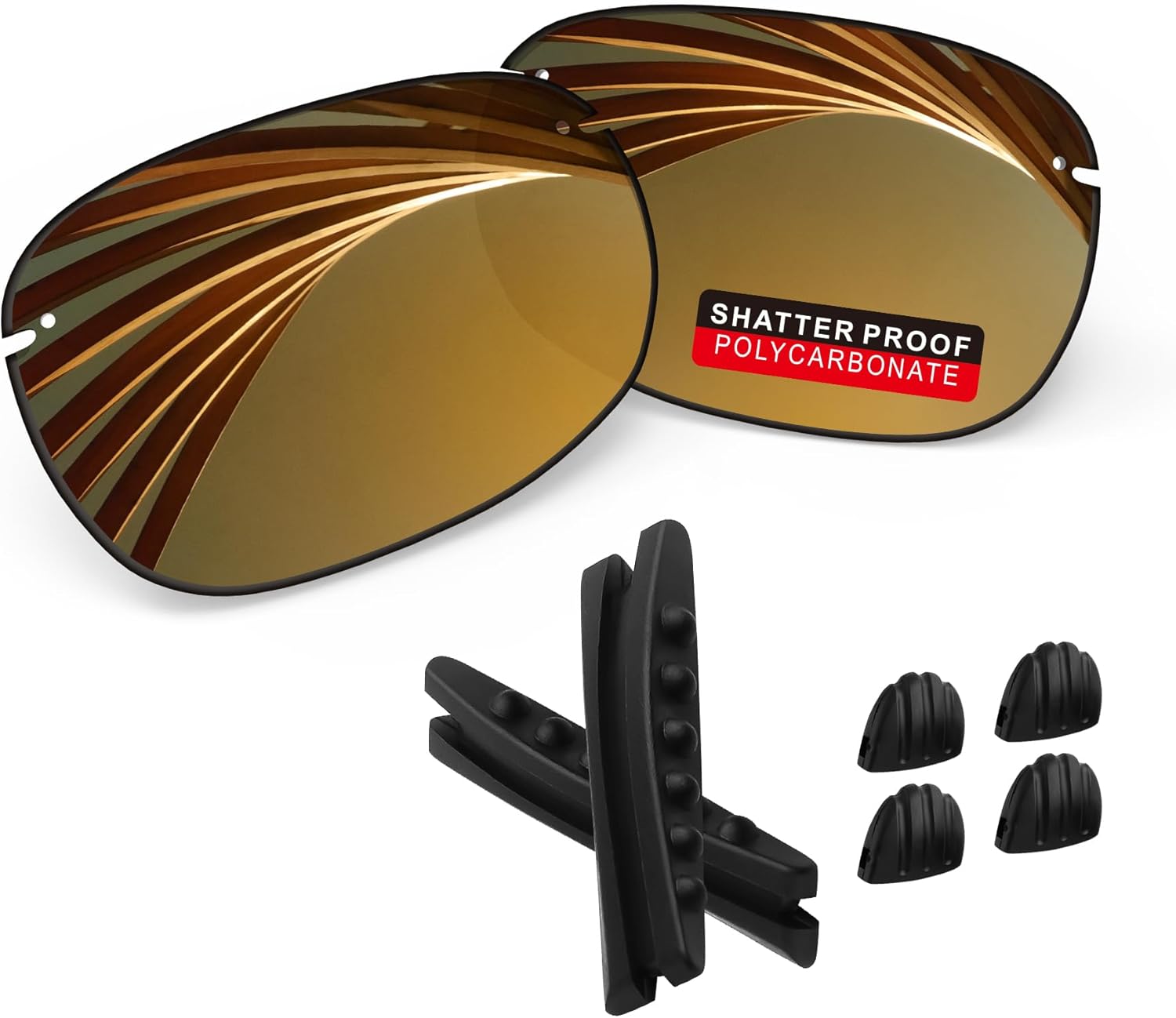 PRO+ Polycarbonate Replacement Lenses & Rubber Kits for Maui Jim Ho'okipa MJ407 Sunglasses