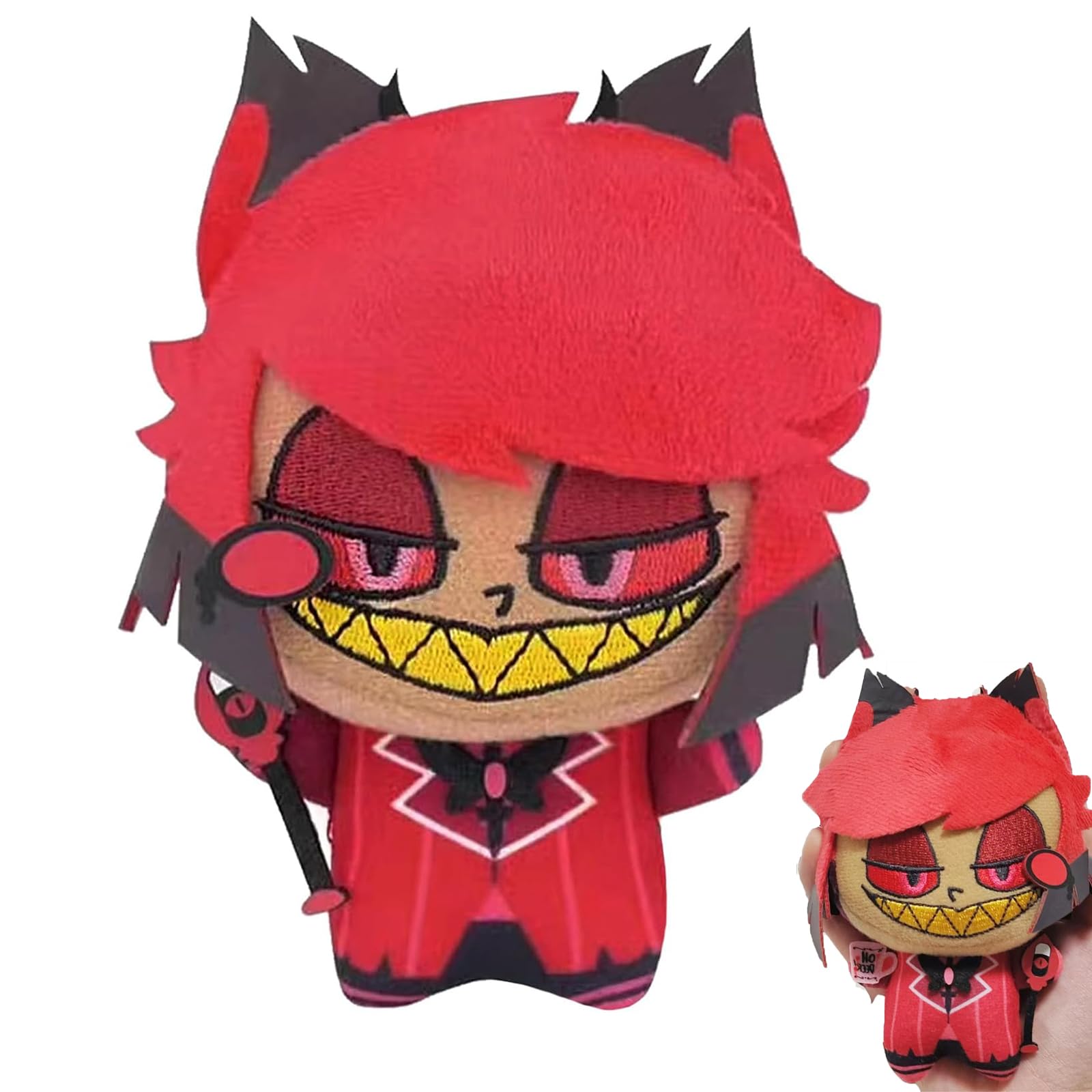 AUNGSHE Hazbin Hotel Peluche, Peluche Coleccionable de Hazbin Hotel, Adecuado para Fans, Niños y Adultos, Mochilas, Llaves, Maletas y Carteras
