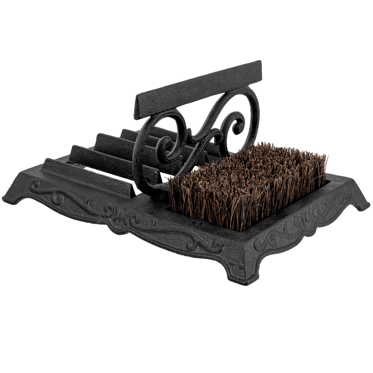 MyGift Boot Brush Scraper Outdoor, Heavy Duty Cast Iron Shoe Scrubber Mat, Footwear Bottom Dirt Cleaner and Mud Puller for Porch or Patio, Vintage
