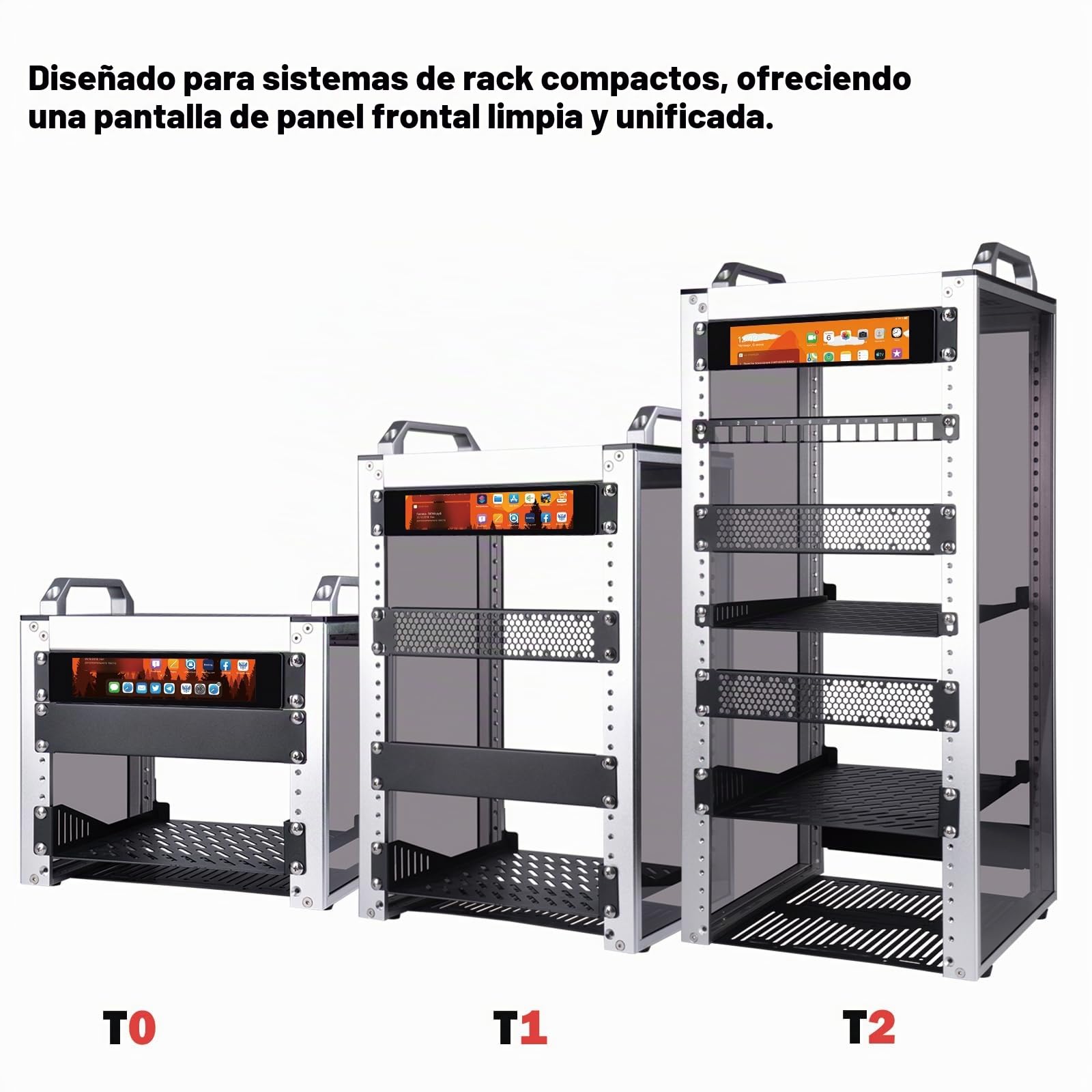 GeeekPi 17.55 cm 1424x280 pantalla táctil LCD 1U Rack Monitores para DeskPi RackMate T0/T1/T2/T0 Plus/T1 Plus/TL1 Servidor Gabinete y 10 "Servidor Rack