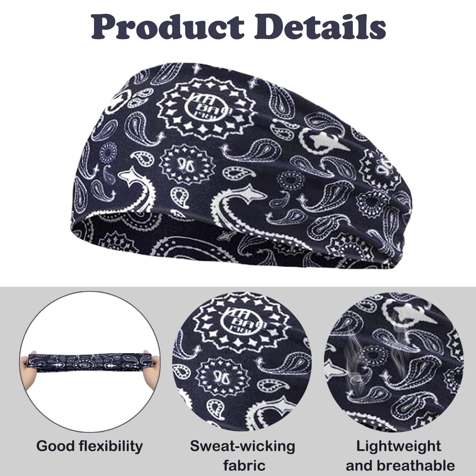 Fascia Capelli Uomo, 4 PCS Fascia Capelli Sport, Fascia Sudore Fronte, Fascia Sportiva Capelli per Uomo e Donna, Fascia Tergisudore per Corsa, Yoga, Ciclismo, Basket
