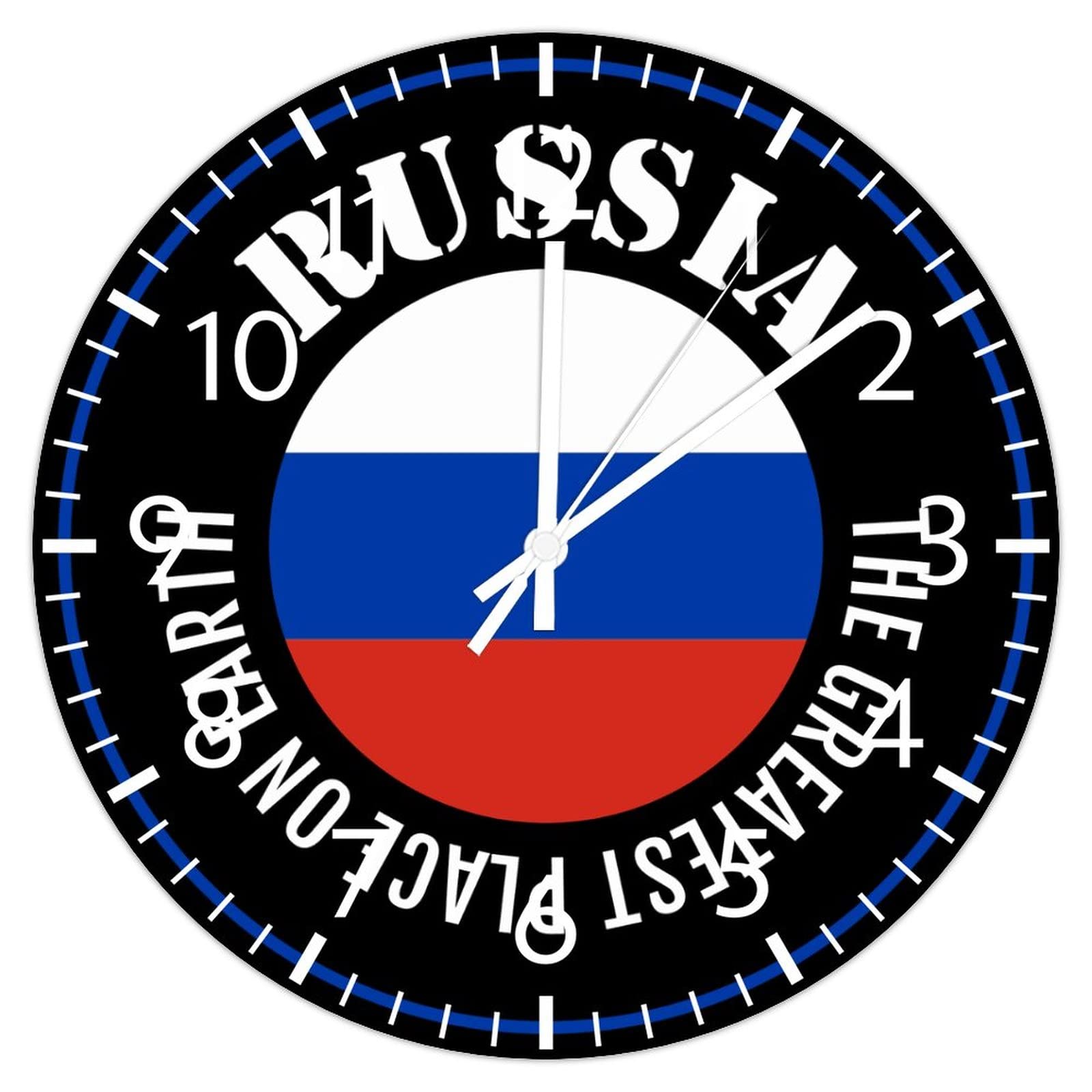 Horloge Russie silencieuse murale ronde décorative suspendue sans bruit