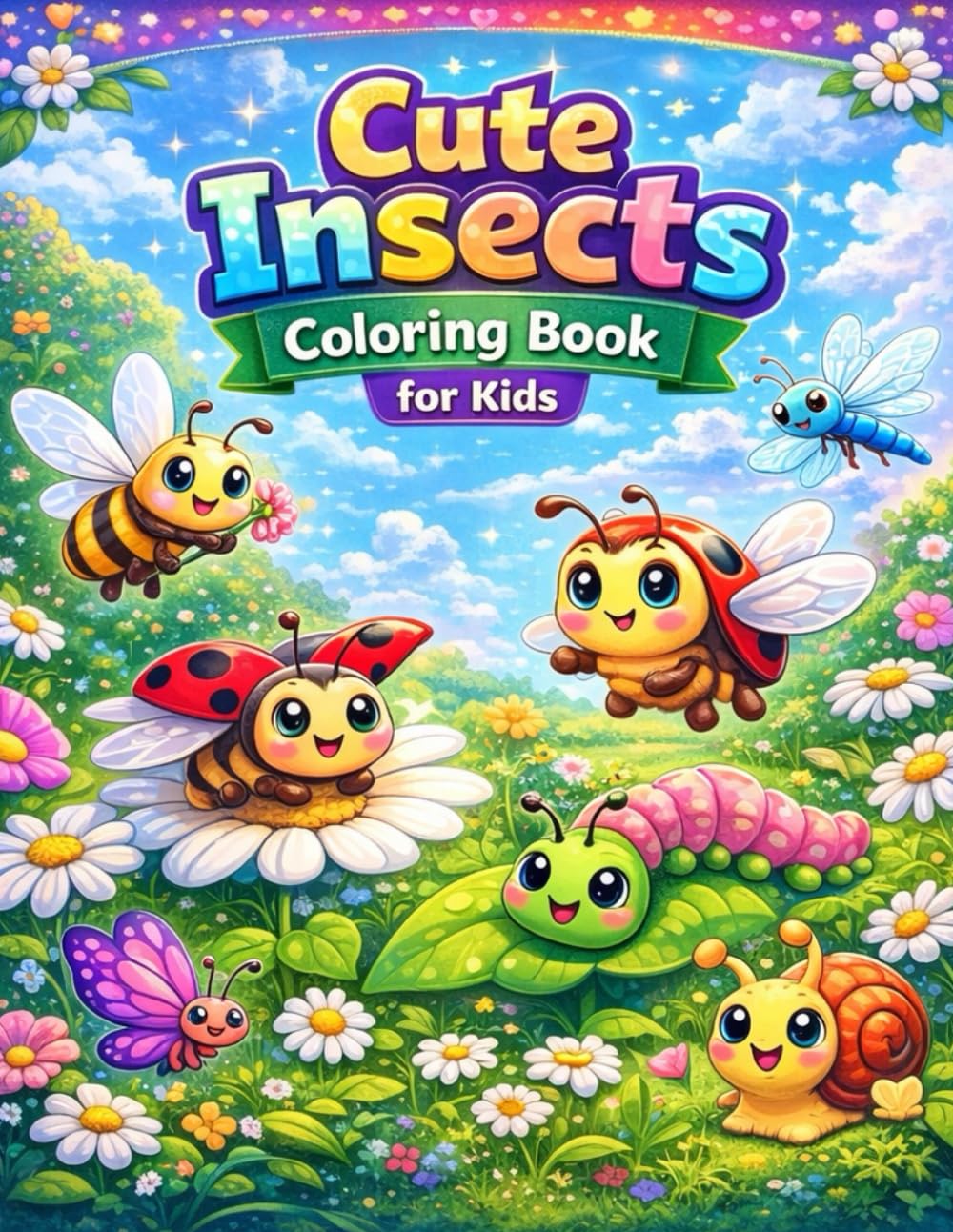 Cute Insects Coloring Book for Kids: Fun and Easy Bug Coloring Pages for Children, Ages 3–12 (Gamza Coloring Series)