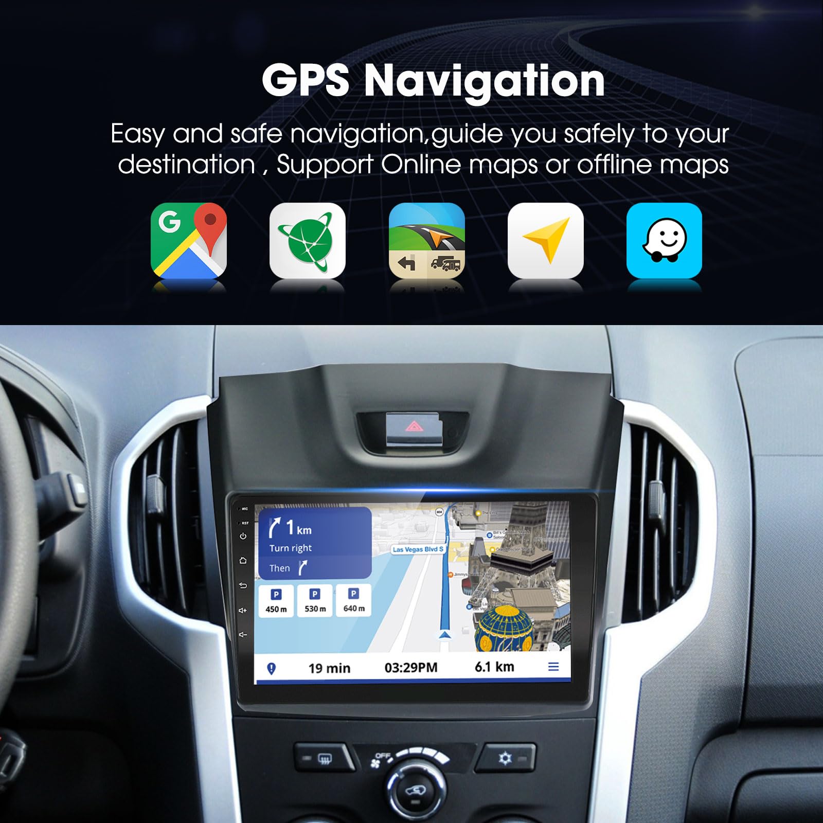 EZoneTronics Android 13 Radio de Coche Estéreo para Isuzu D-MAX 2012-2018, MU-X 2013-2017 con Carplay Android Auto Pantalla táctil 9 Pulgadas Navegación GPS Bluetooth USB WiFi FM RDS Player 2G + 32G