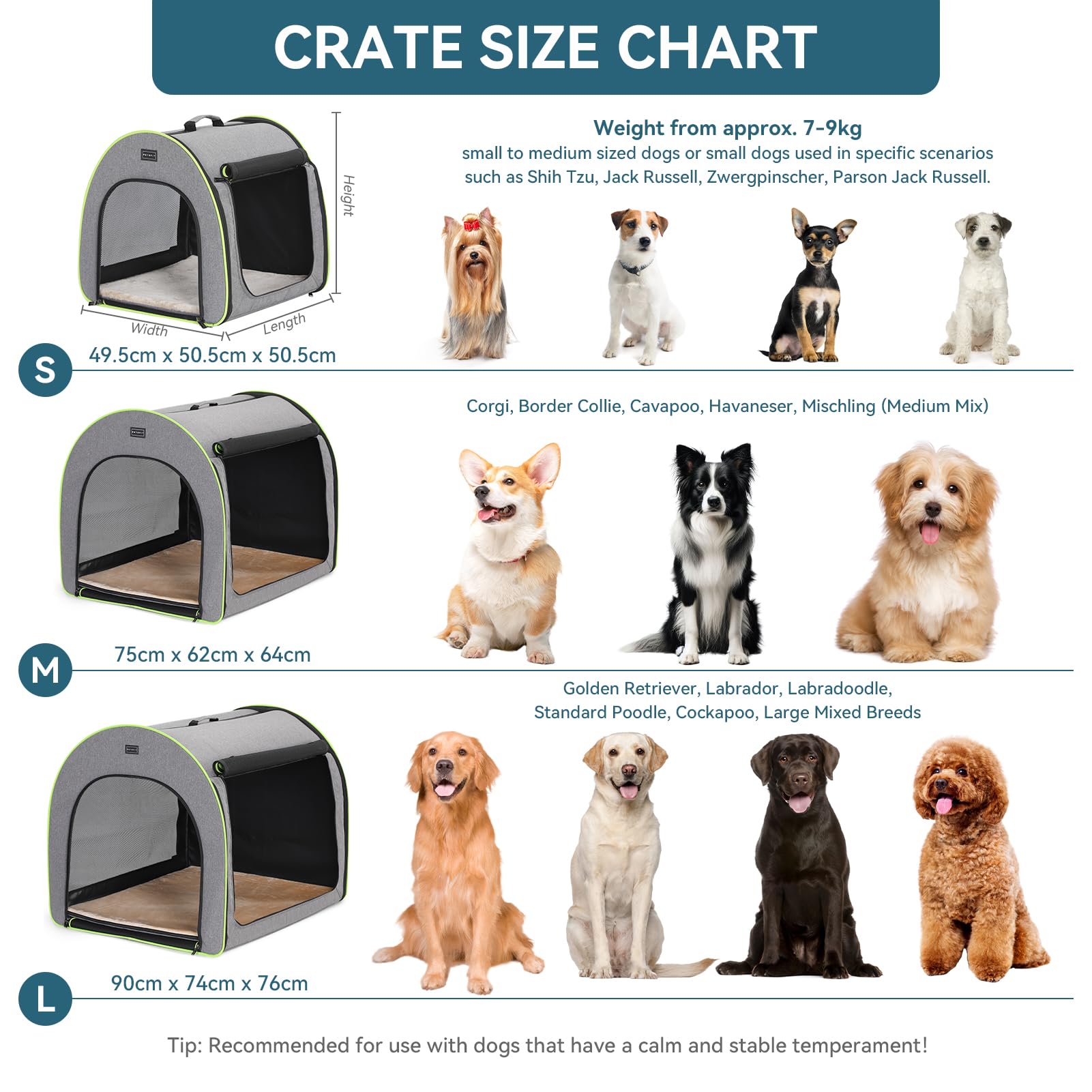 Petsfit Opvouwbare hondenbox, hondenbench voor thuis, verstelbare