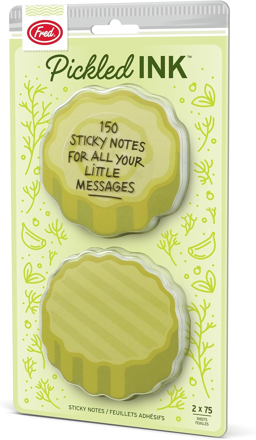 Genuine Fred Pickled Ink Sticky Notes, Pickle-Shaped Memo Pads, 150 Total Sheets, Cute Office Supplies, Back to School, Lunchbox Notes, Funny Desk Accessories image 4
