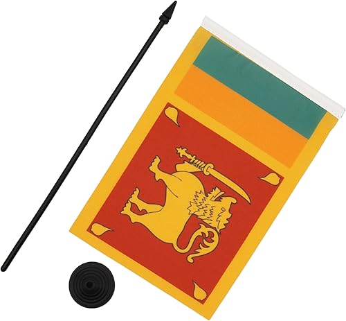 Miniatura 114 de Bandera de la bandera del Líbano de AZ, 3.9 x 5.9 in, bandera de escritorio libanesa, 5.9 x 3.9 in, barra y base de plástico negro