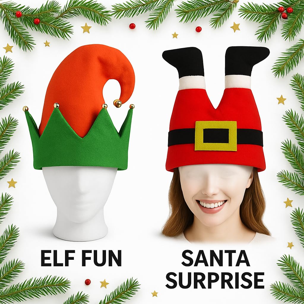ZANGOC 2 Pack-Novelty Christmas Hats -, Black - Image 4