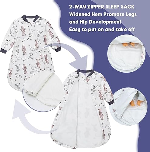 Miniatura 4 de Saco de dormir para bebé TOG 2.5 de algodón saco de dormir para bebé, manta de invierno, saco de dormir cálido sin mangas para bebés y niños
